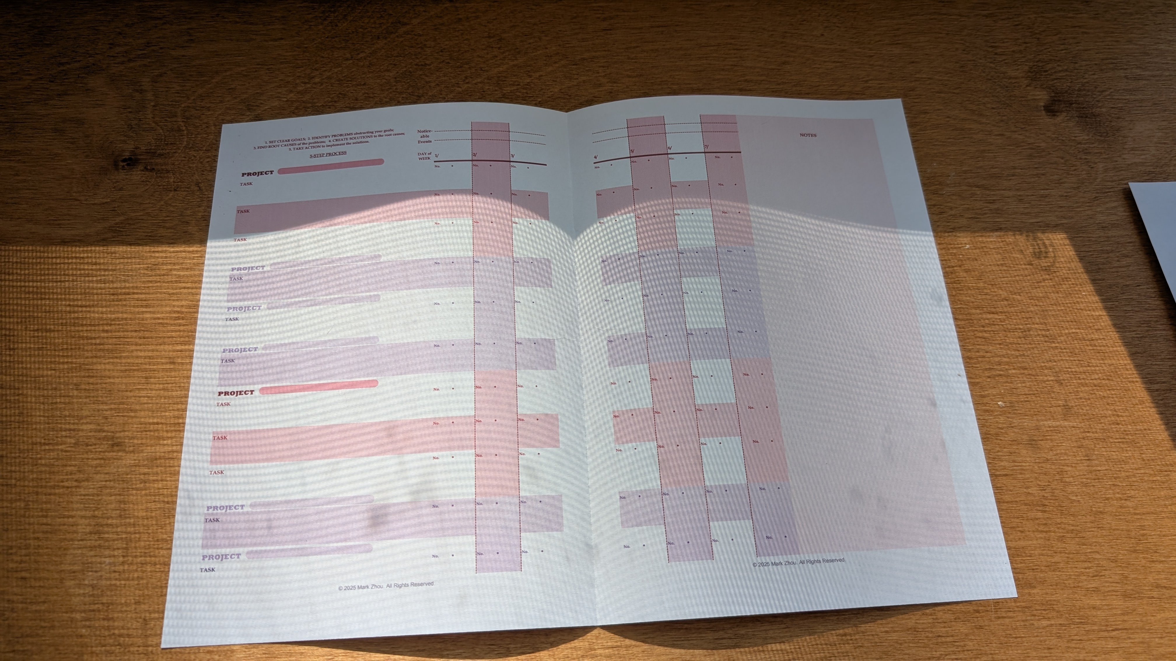 1 Day in a Week Tracking Sheet Preview